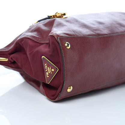 Prada Saffiano Tessuto Nylon Satchel Fuoco 9 of 13