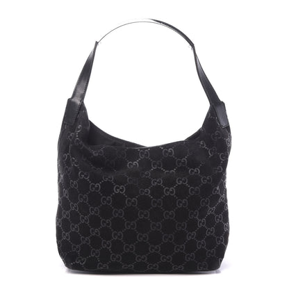 Gucci Suede Monogram Hobo Black 1 of 13
