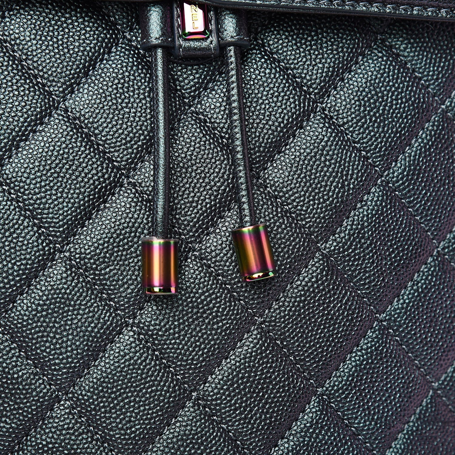 Chanel Iridescent Caviar Quilted Filigree Backpack Dark Turquoise 10 of 11