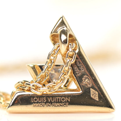 Louis Vuitton 18K Yellow Gold Diamond Small LV Volt One Pendant Necklace 4 of 5