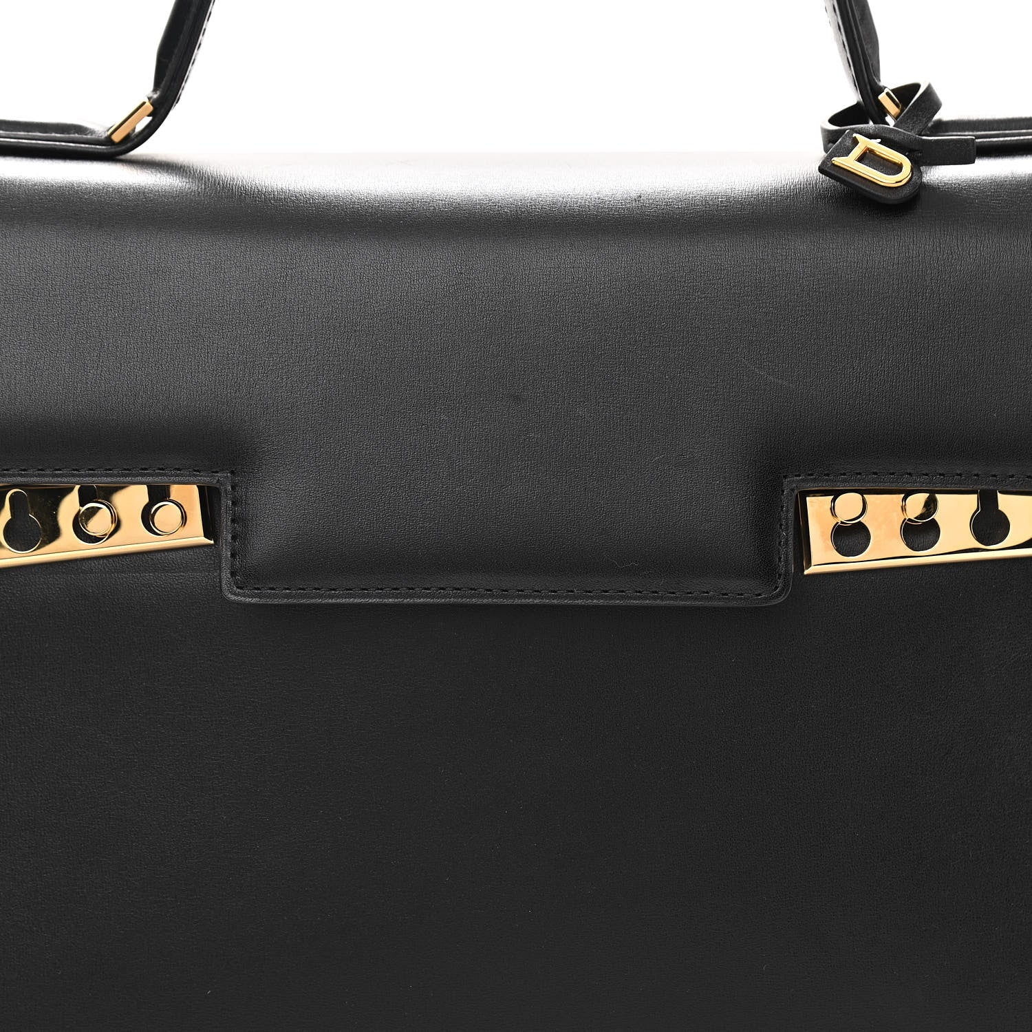 Delvaux Calfskin MM Tempete Satchel Black 6 of 11