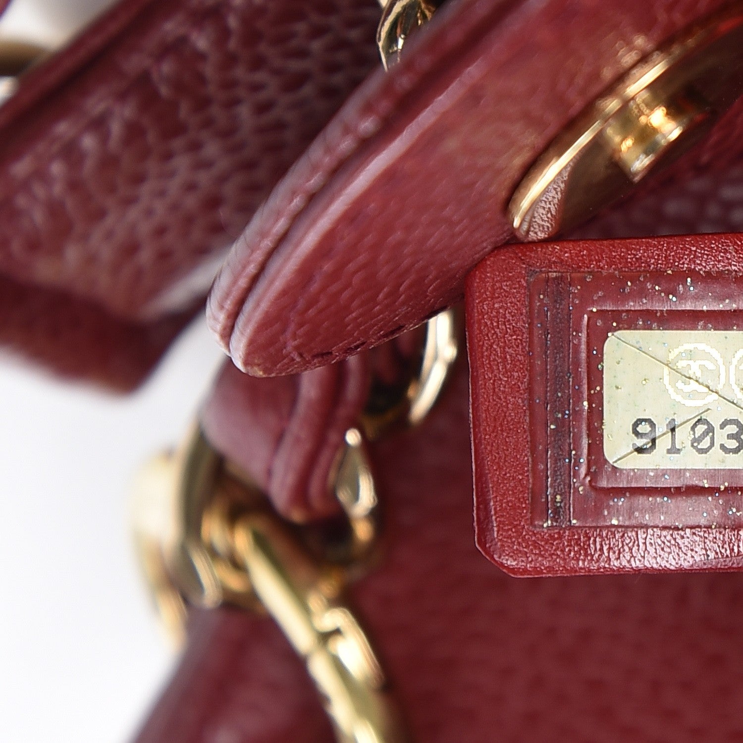 Chanel Caviar Quilted Petit Shopping Tote PST Dark Red 7 of 8