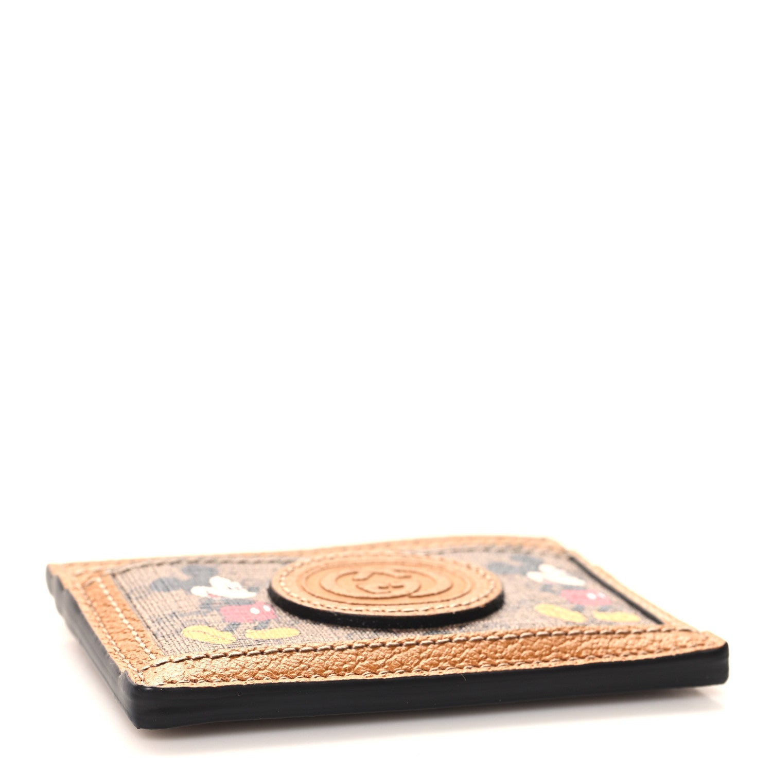 Gucci X DISNEY Mini Vintage GG Supreme Monogram Mickey Mouse Card Holder Beige Vintage Sun Oil 4 of 8
