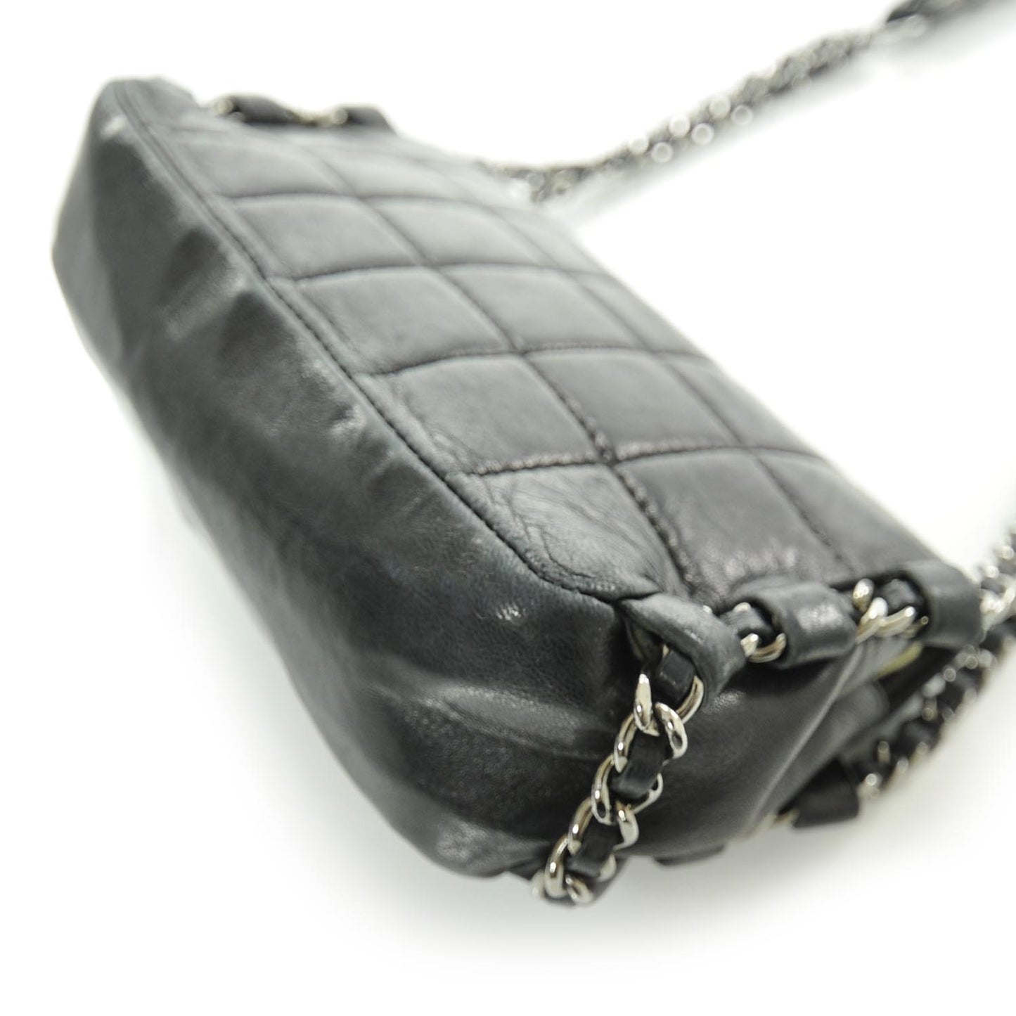 Lambskin Small Chocolate Bar Flap Black