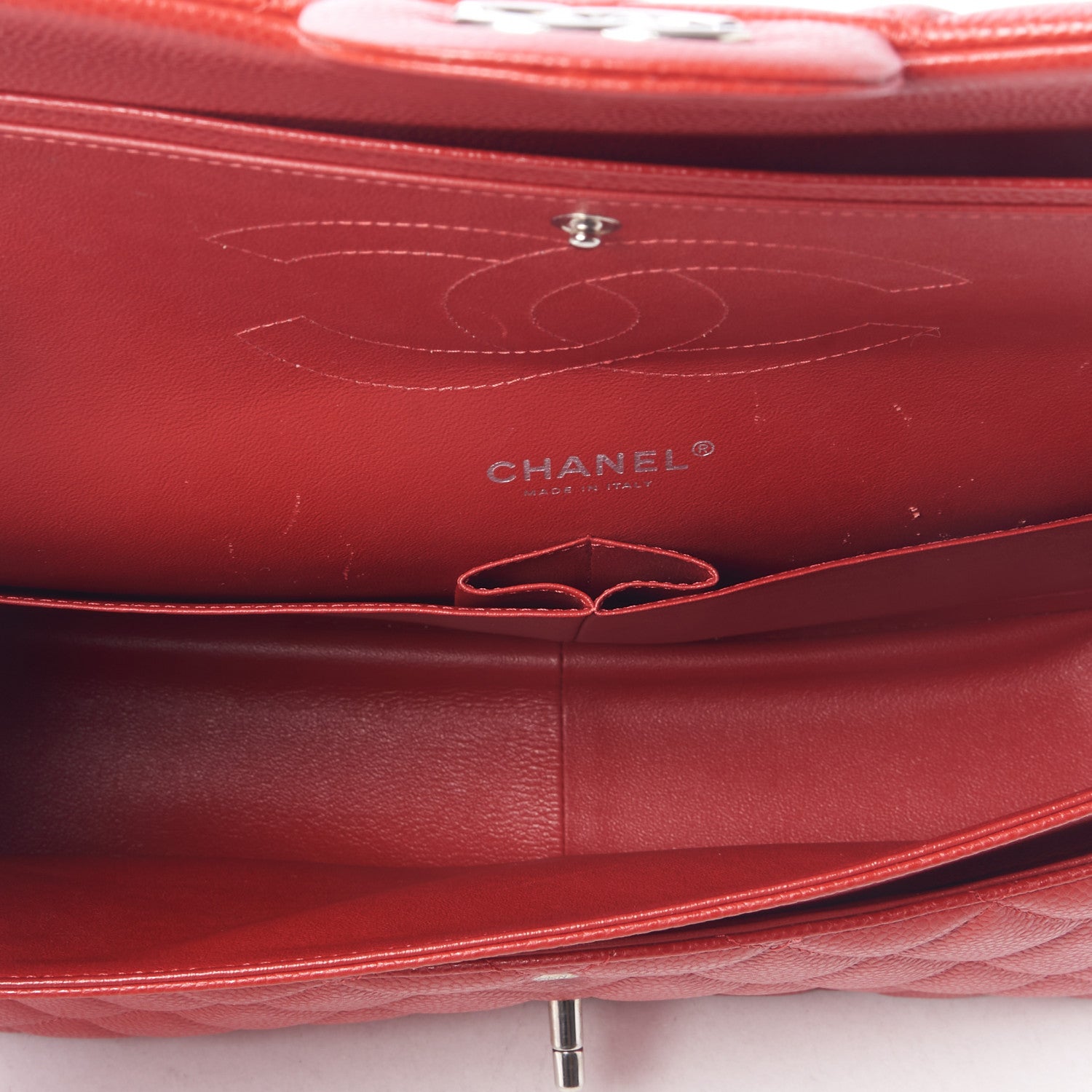 Chanel Caviar Quilted Jumbo Double Flap Red 5 of 11