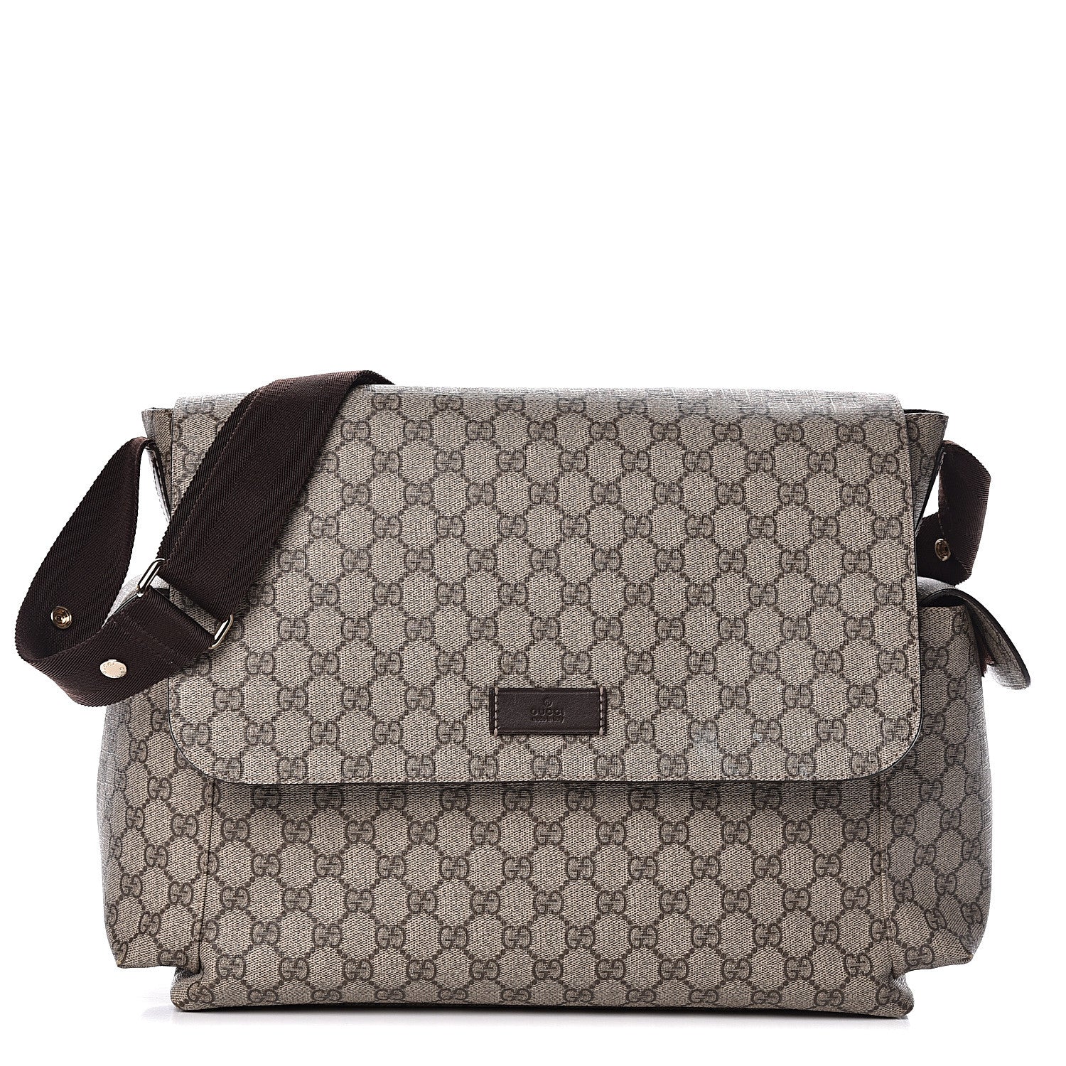 Gucci GG Plus Monogram Messenger Diaper Bag Dark Brown 1 of 12