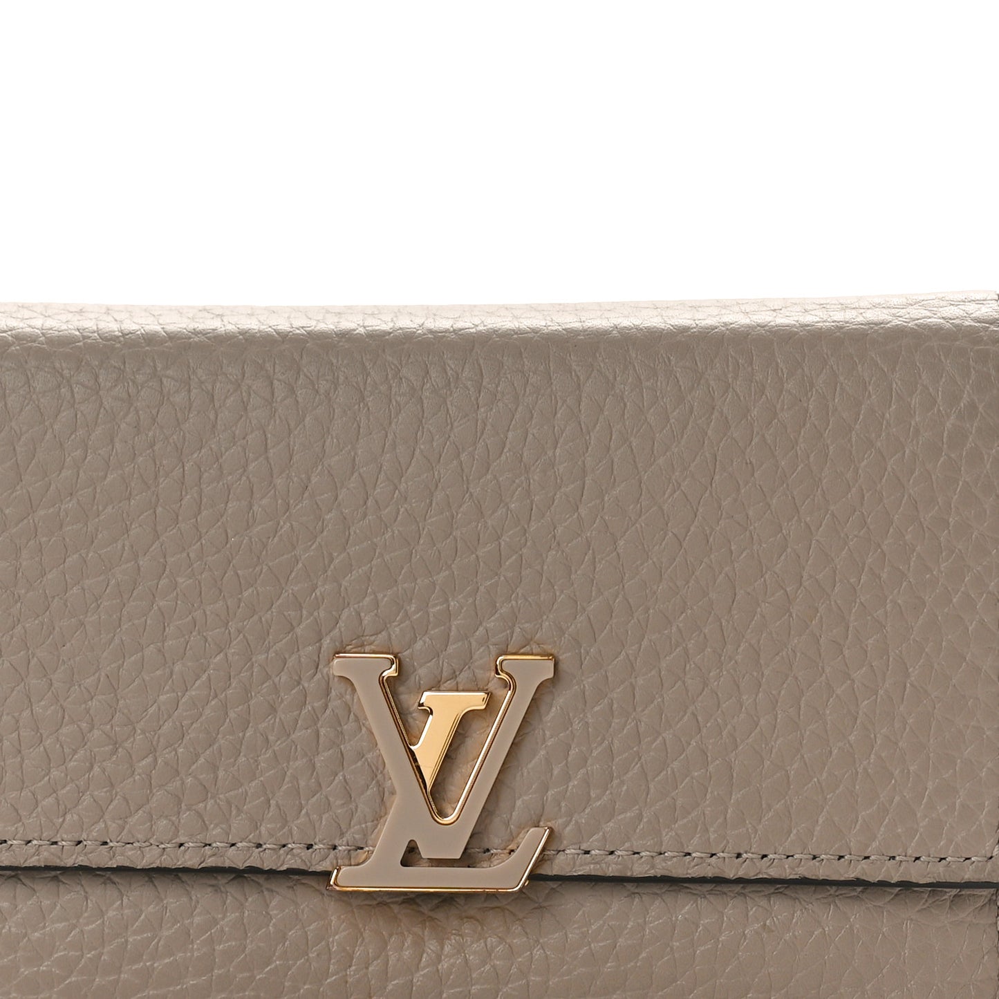 Taurillon Capucines Compact Wallet Galet