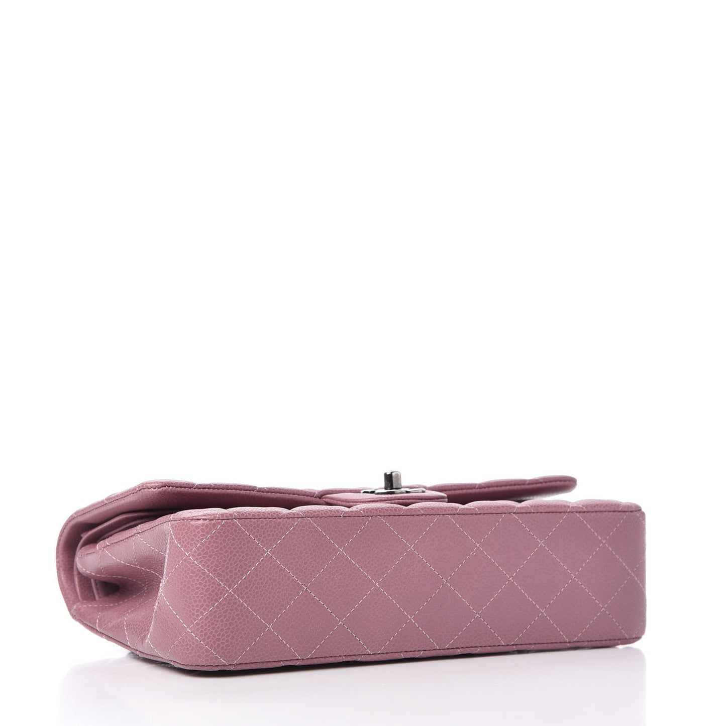 Caviar Quilted Medium Double Flap Pink