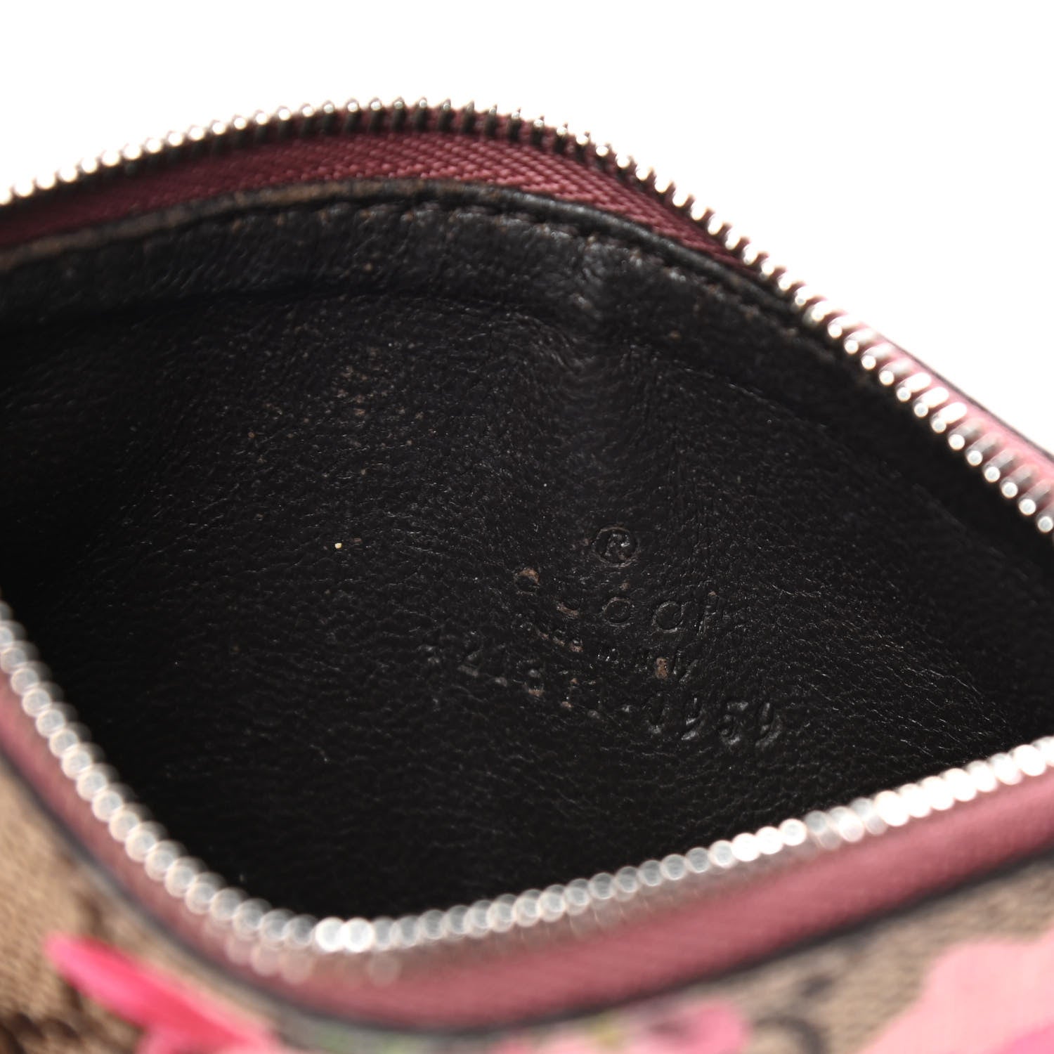 Gucci GG Supreme Monogram Blooms Key Ring Coin Case Beige Multicolor Dry Rose 4 of 5