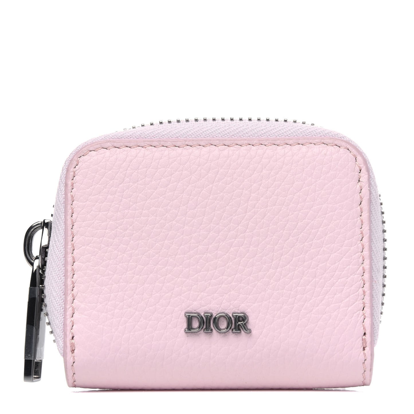 Grained Calfskin Playful Coin Holder Pink