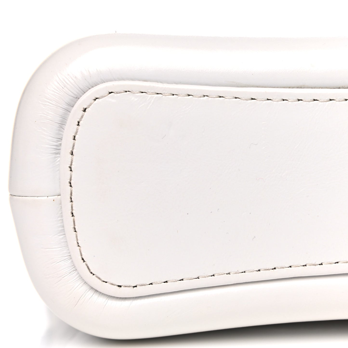 Aged Calfskin Quilted Small Gabrielle Hobo White