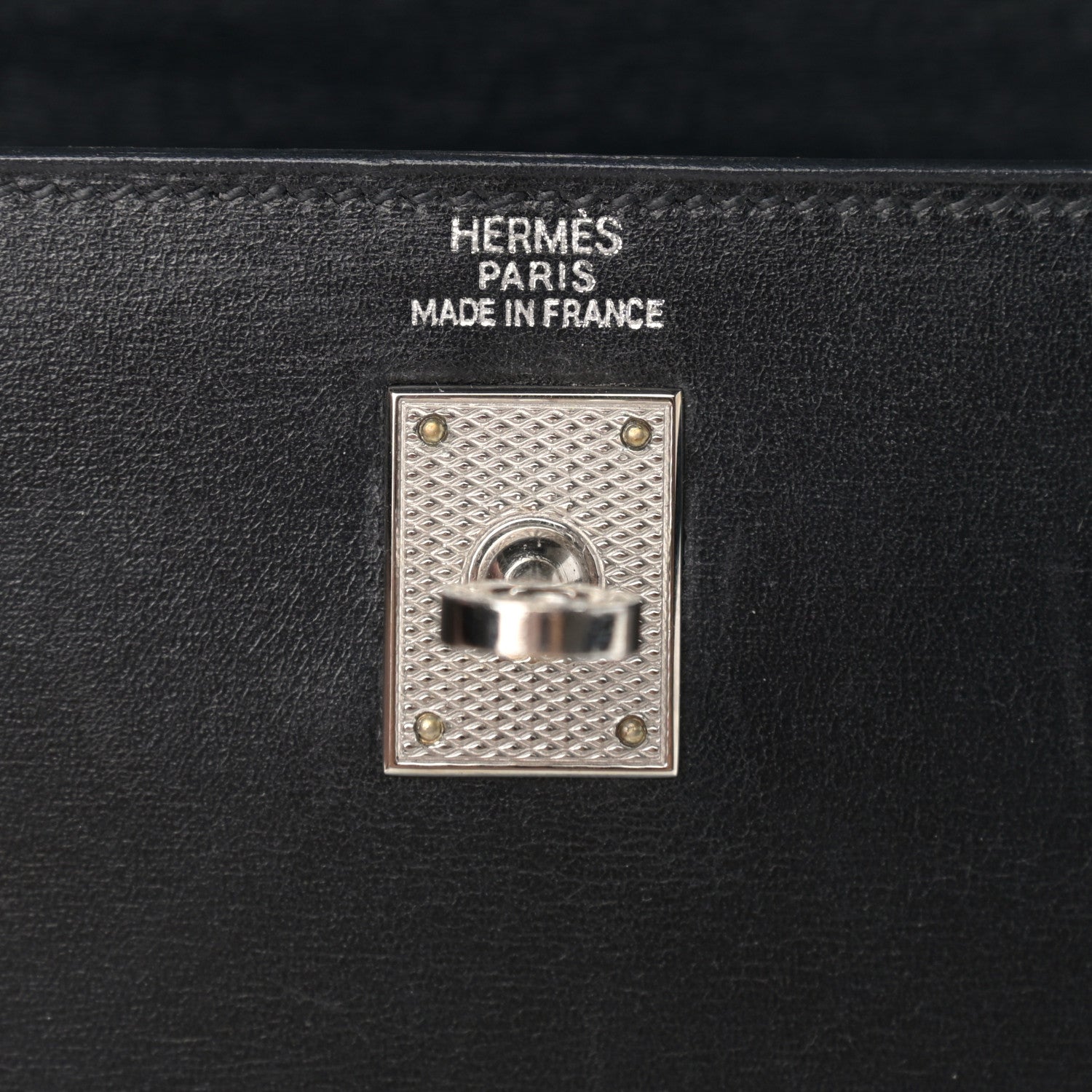 Hermes Box Kelly Sellier Guilloche 25 Black 6 of 13