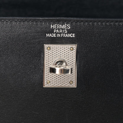 Hermes Box Kelly Sellier Guilloche 25 Black 6 of 13