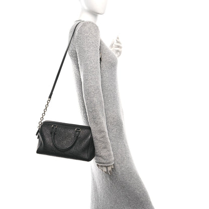 Gucci Calfskin GG Emblem Small Top Handle Bag Black 2 of 10