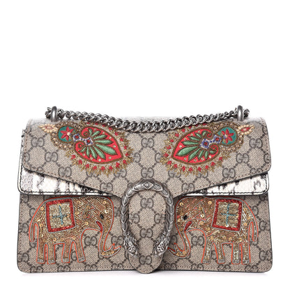 Gucci GG Supreme Monogram Elaphe Elephant Embroidered Small Dionysus Shoulder Bag 1 of 13