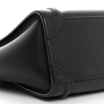 Celine Drummed Calfskin Nano Luggage Black 10 of 12