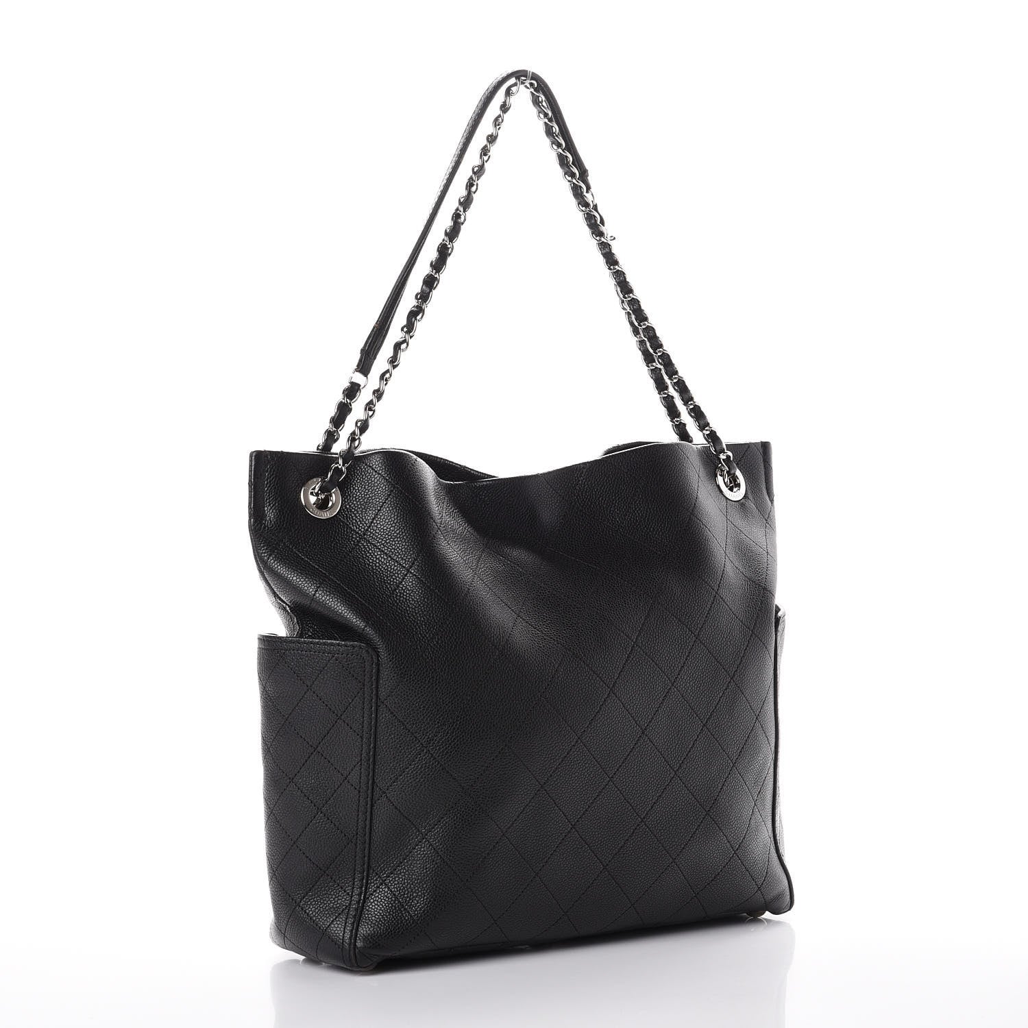Chanel Caviar Stitched Medium CC Pocket Hobo Black 3 of 10