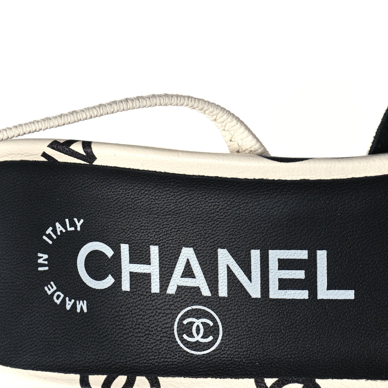 Chanel Printed Lambskin Cap Toe CC Slingback Pumps 37 Black White 8 of 9