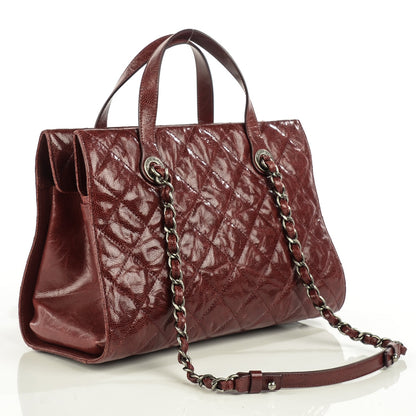 Chanel Crumpled Grained Calfskin CC Crave Tote Burgundy 3 of 7