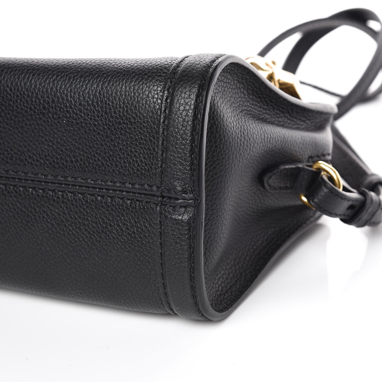 Alexander McQueen Pebbled Calfskin Mini Padlock Tote Black 6 of 10