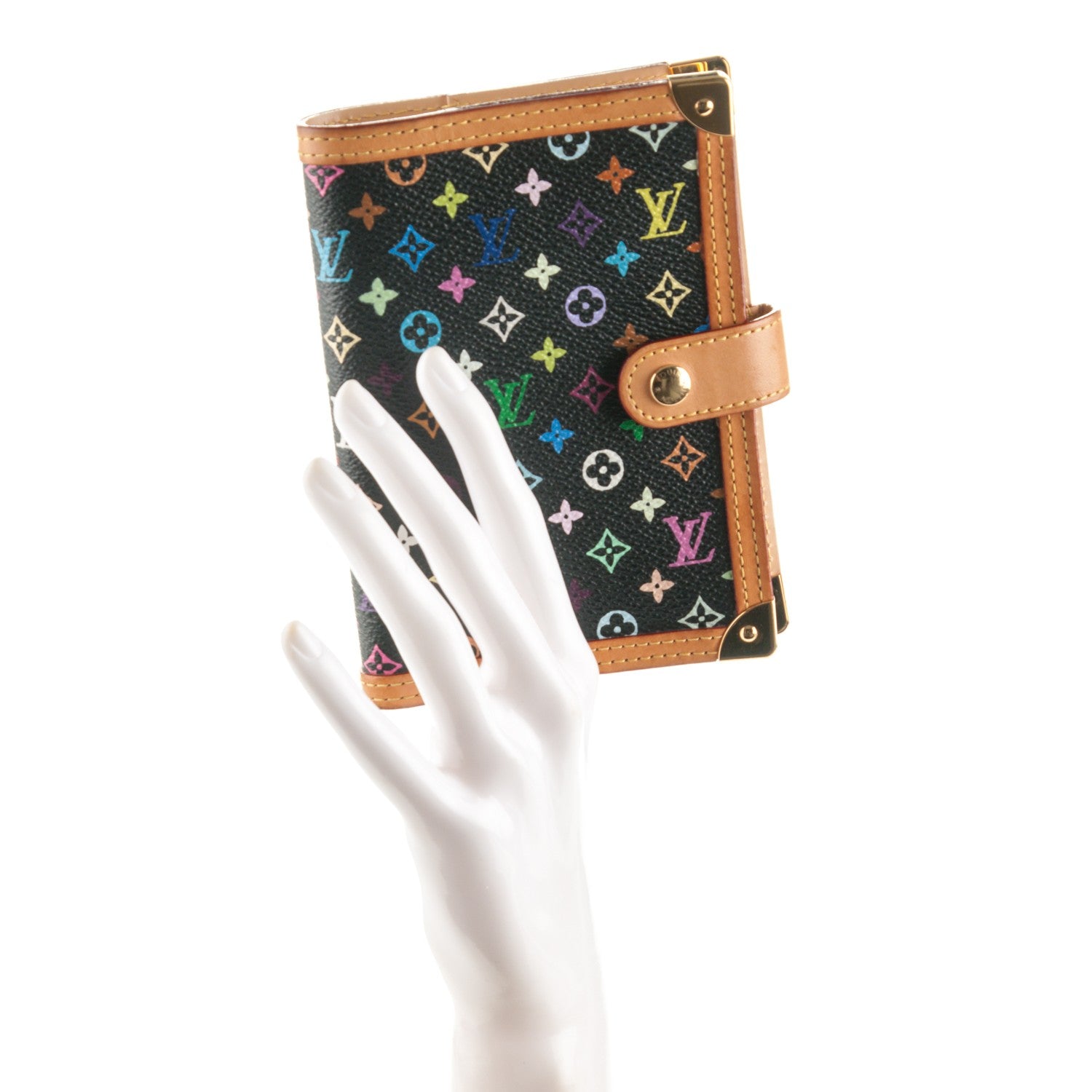 Louis Vuitton Monogram Multicolor Small Ring Agenda Cover Black 2 of 7