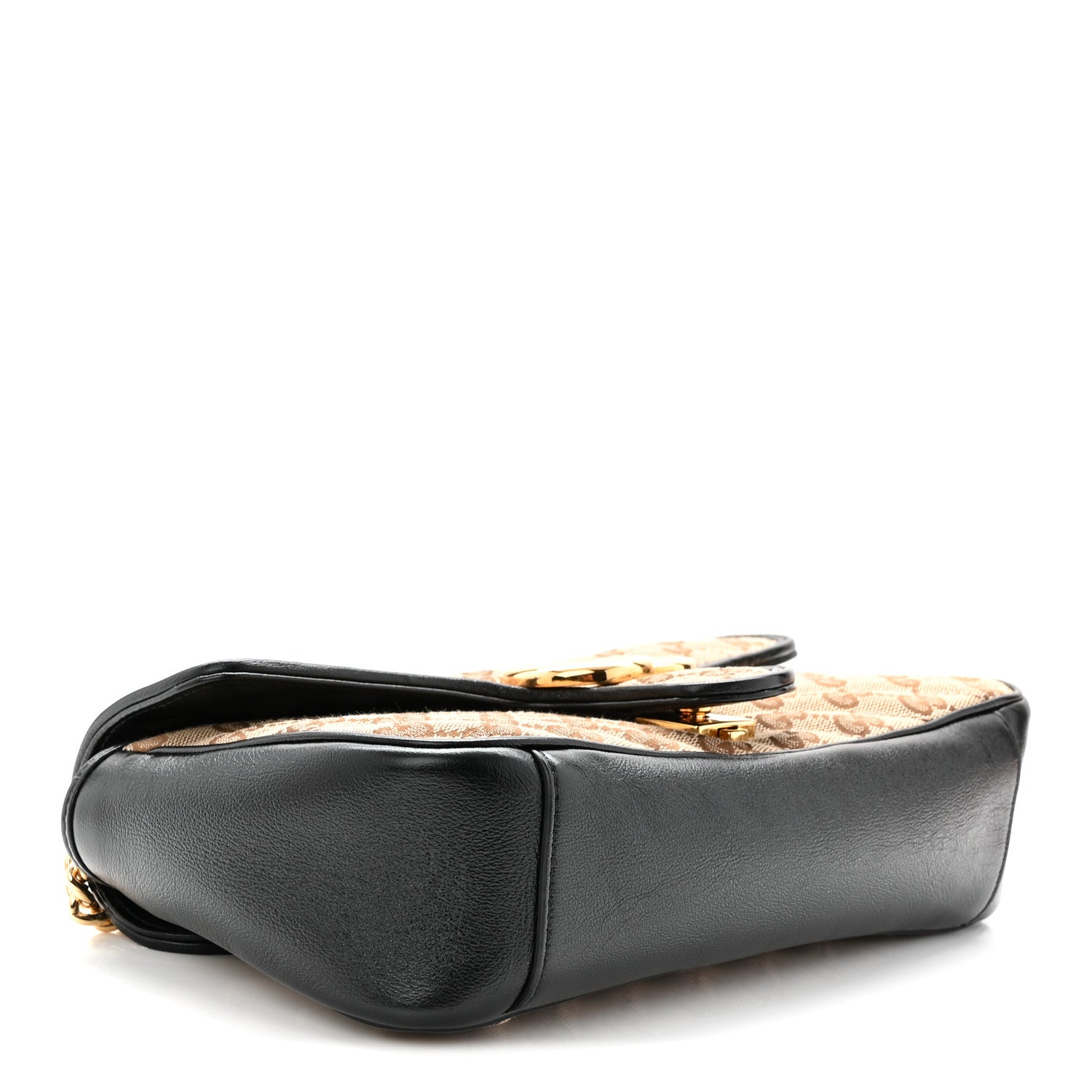 Gucci Monogram Matelasse Diagonal Small GG Marmont Shoulder Bag Beige Black 4 of 10