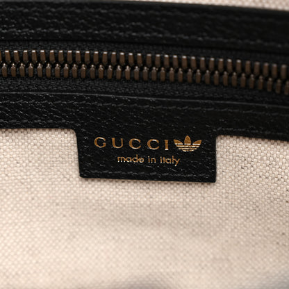 Gucci X ADIDAS Crystal Vintage Monogram Textured Dollar Calfskin Web Trefoil Logo Small Messenger Bag Hibiscus Red Off White Black 6 of 9