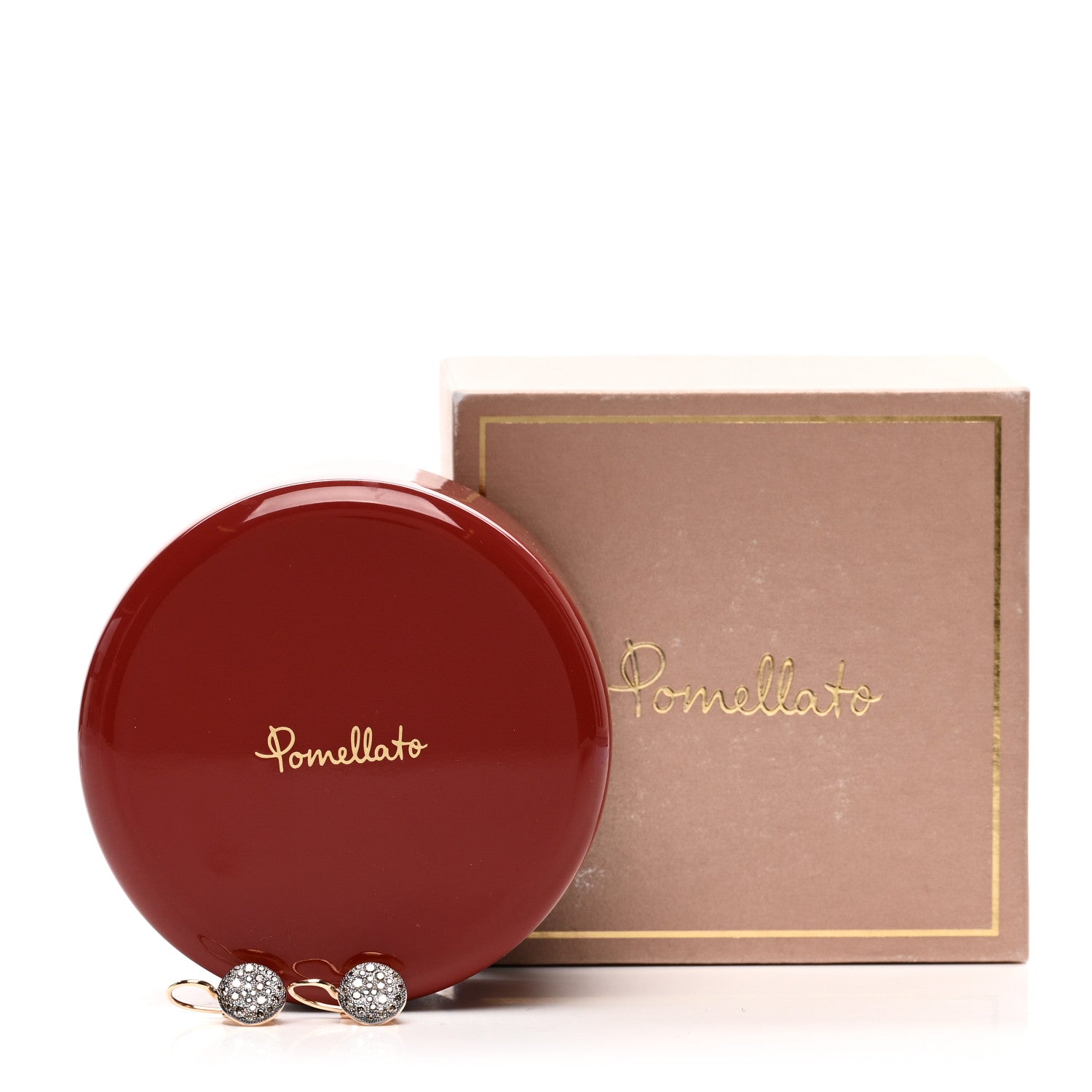 Pomellato 18K Rose Gold Brown Diamond Sabbia Disc Earrings 5 of 5