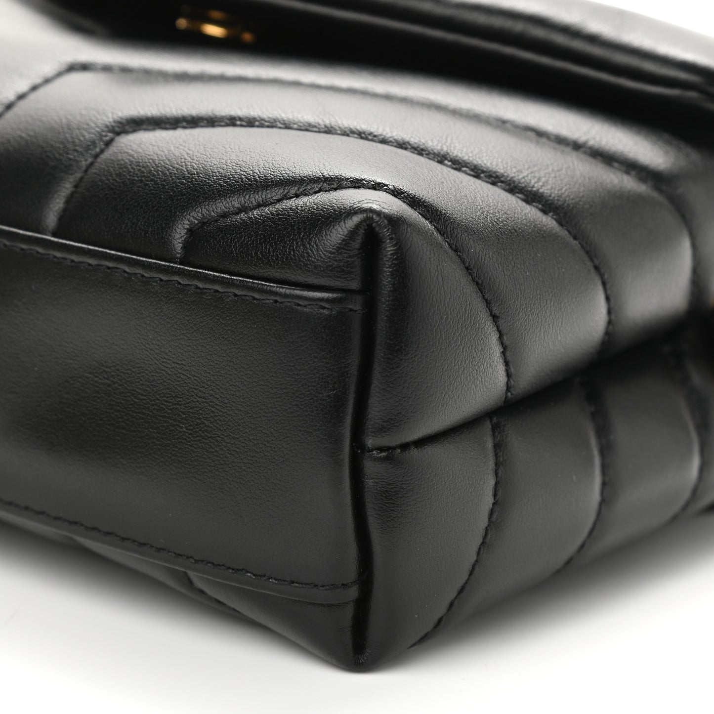 Calfskin Y Quilted Monogram Toy Loulou Crossbody Bag Black