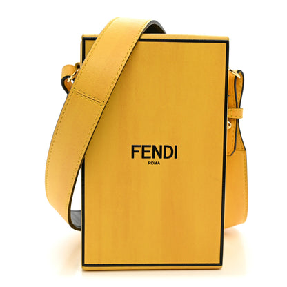 Fendi Vitello Fluffy Logo Vertical Box Yellow Box Black 1 of 10