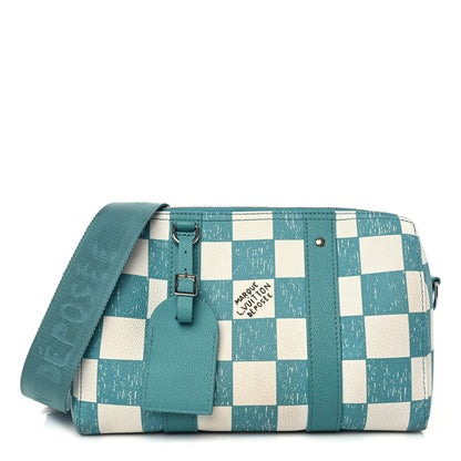 Louis Vuitton Calfskin Damier City Keepall Teal 1 of 11