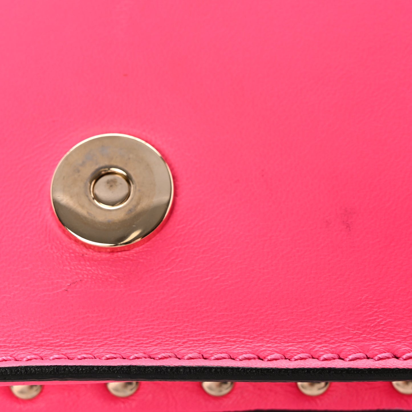 Nappa Rockstud Wristlet Clutch Fuxia Fluo