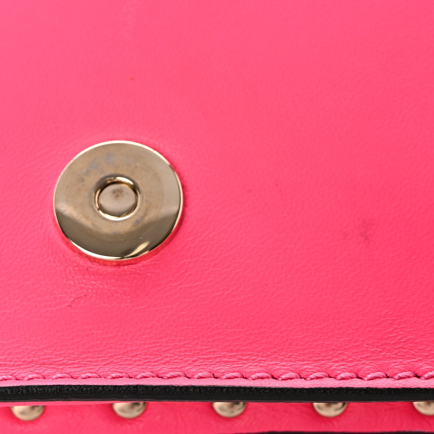Valentino Garavani Nappa Rockstud Wristlet Clutch Fuxia Fluo 14 of 19
