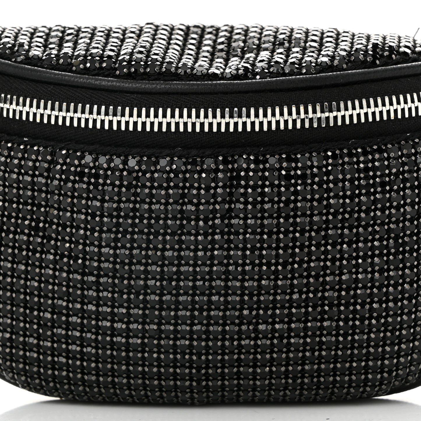 Rhinestone Mesh Mini Attica Belt Bag Black
