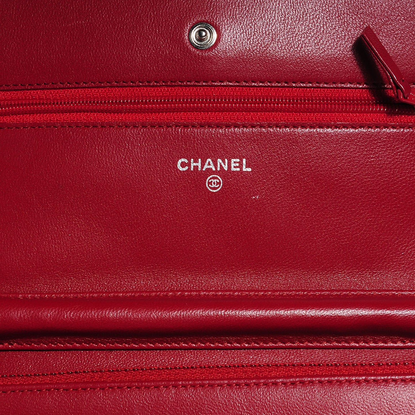 Lambskin Quilted Wallet On Chain WOC Red