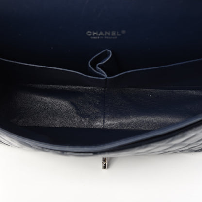 Chanel Patent Quilted Maxi Double Flap Navy Blue 5 of 11