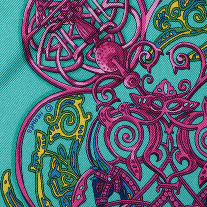 Hermes Silk La Charmante Aux Animaux Pocket Square 6 of 7