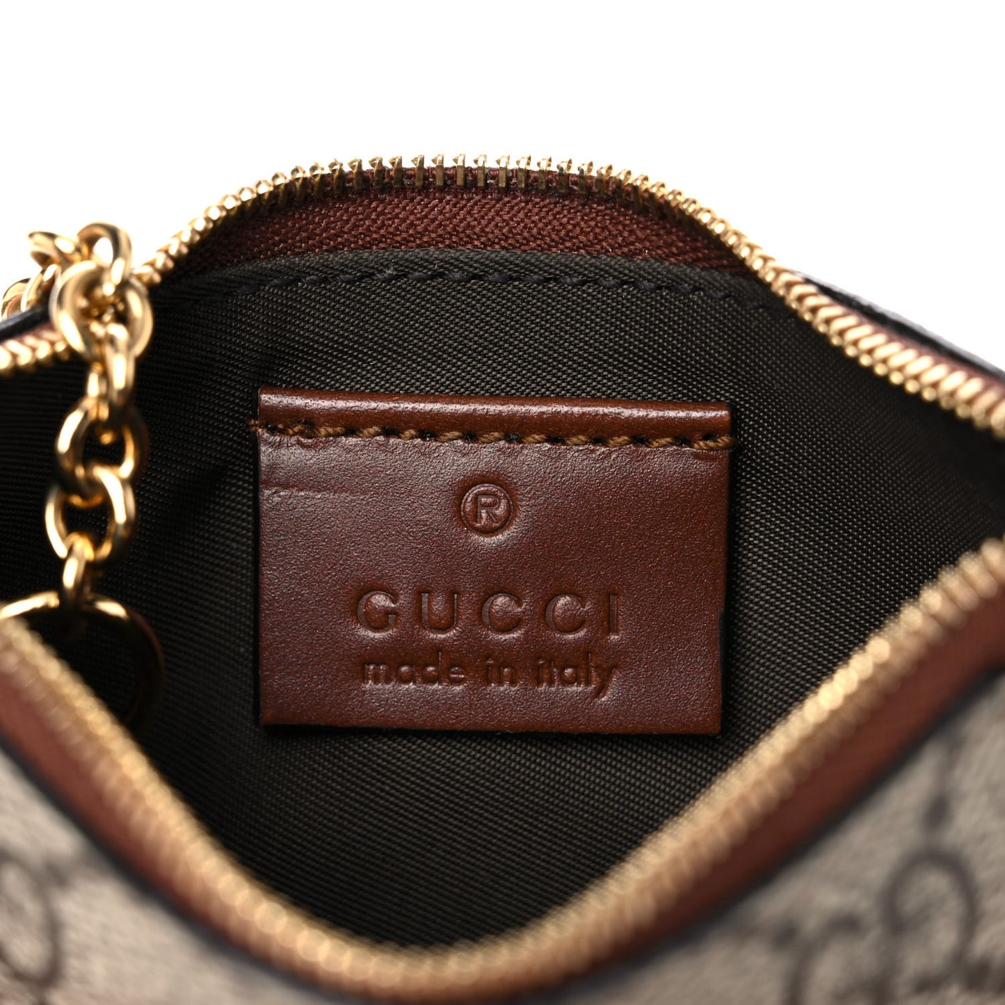 GG Supreme Monogram Key Case Brown