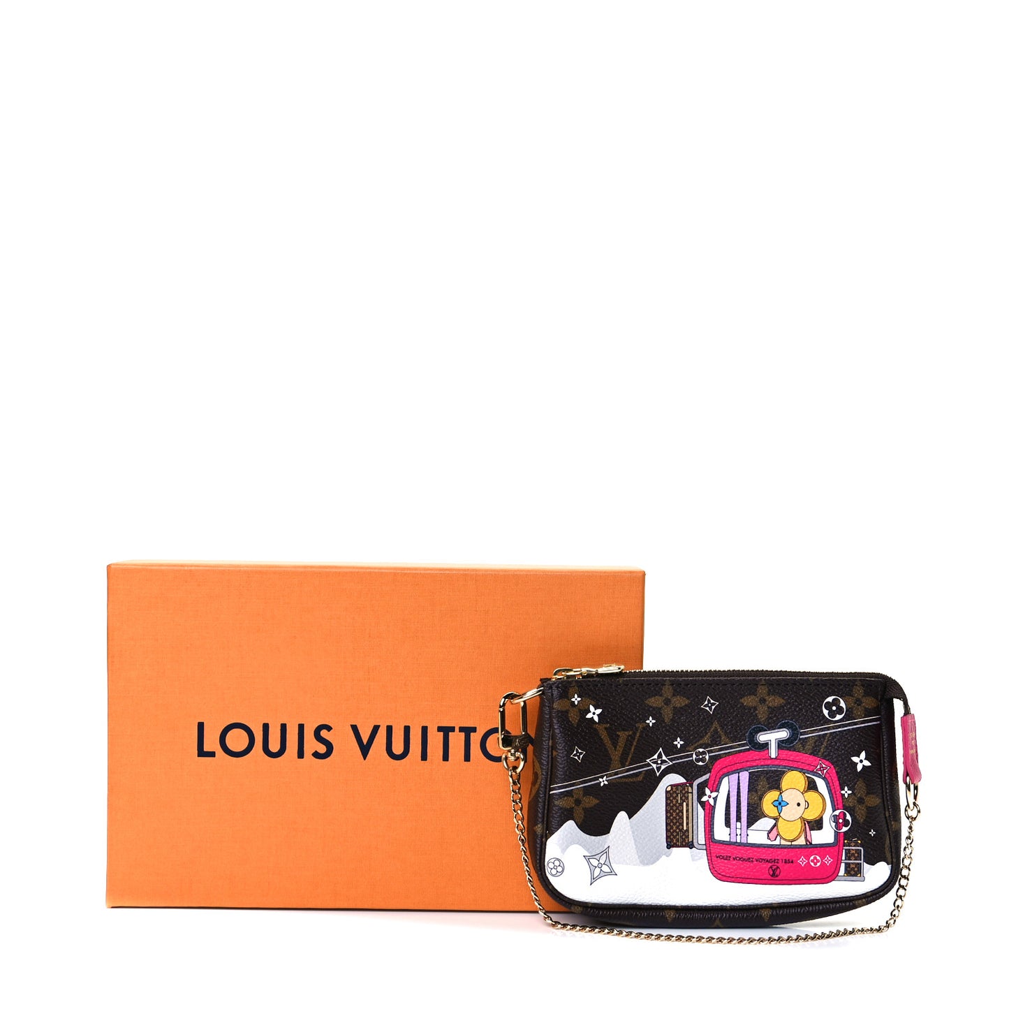 Monogram 2019 Christmas Animation Mini Courchevel Pochette Accessories Fuchsia