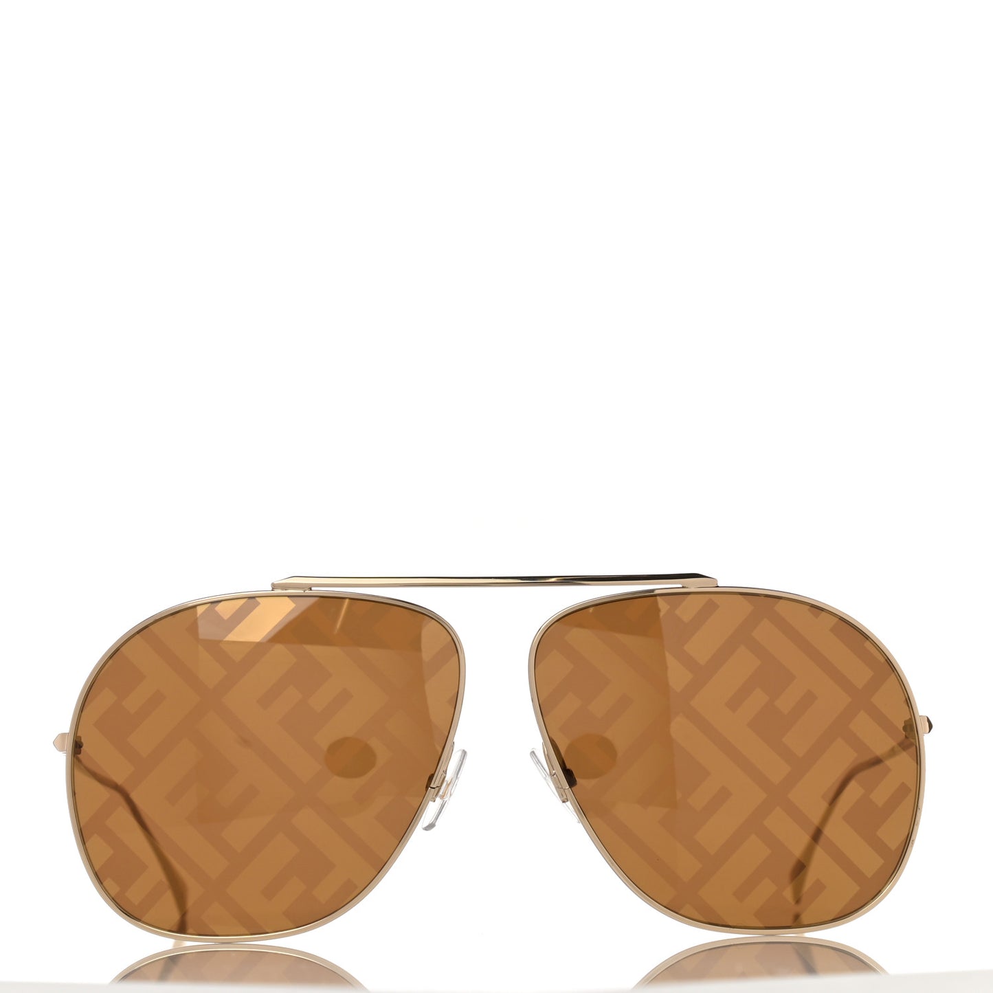 Metal Fendi Forever Aviator Sunglasses FF0407/G/S Gold