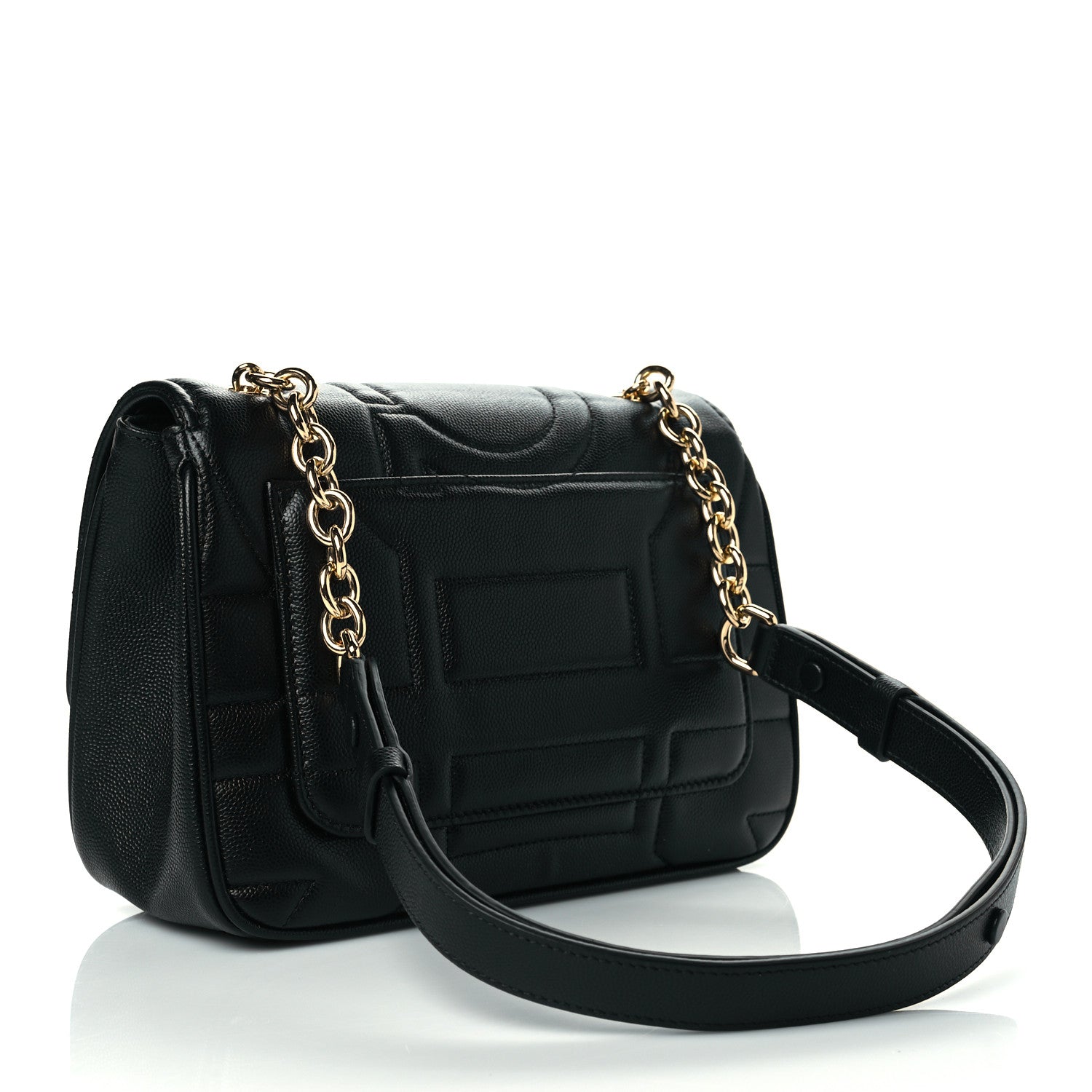 Salvatore Ferragamo Calfskin Quilted Gancini Flap Bag Black 2 of 9