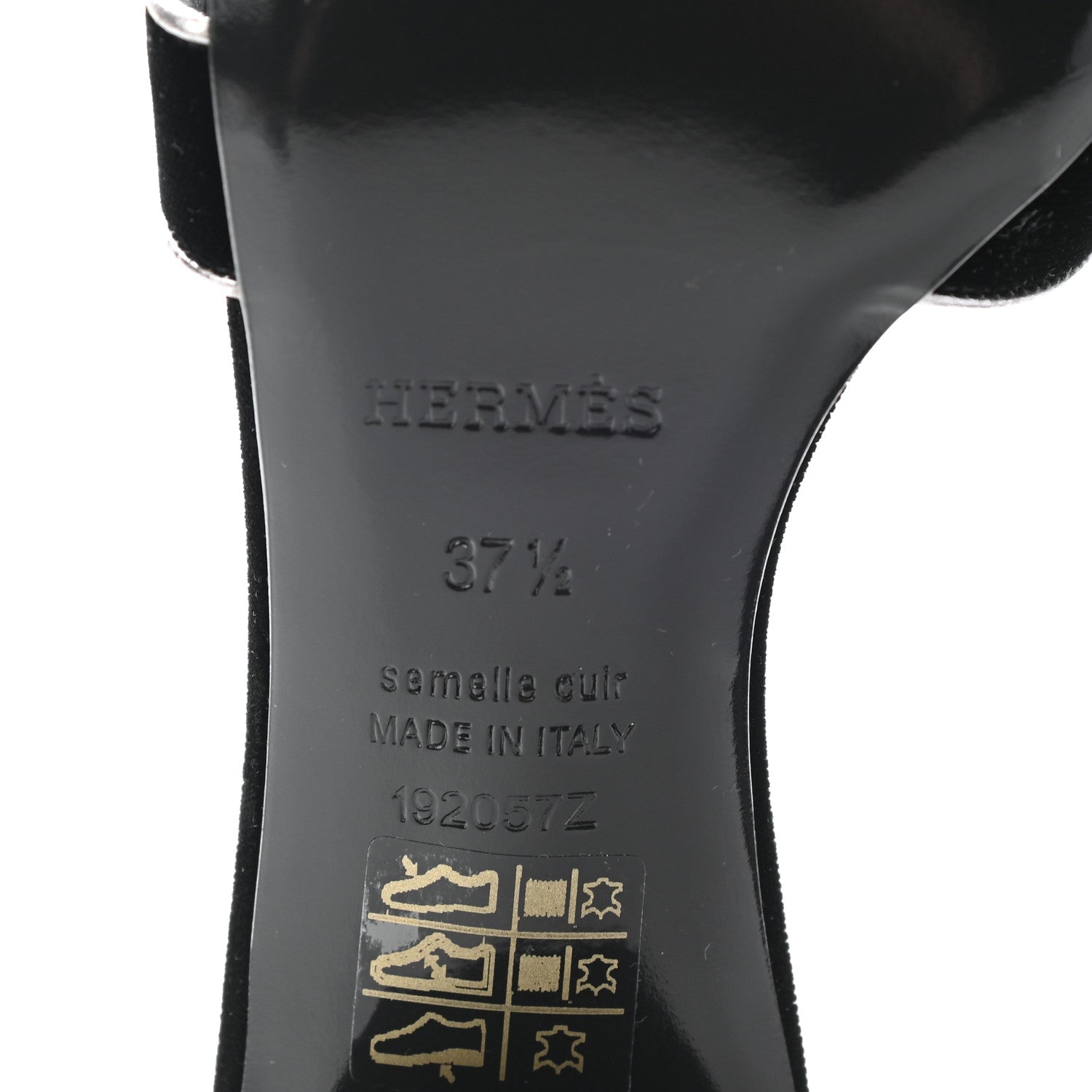 Hermes Velvet Nappa Oasis Sandals 37.5 Argent Vieilli 7 of 7