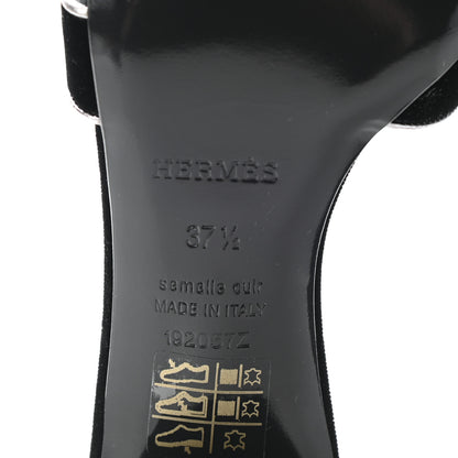 Hermes Velvet Nappa Oasis Sandals 37.5 Argent Vieilli 7 of 7