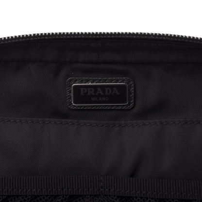 Prada Tessuto Nylon Saffiano Maniglia Pouch Black 6 of 6