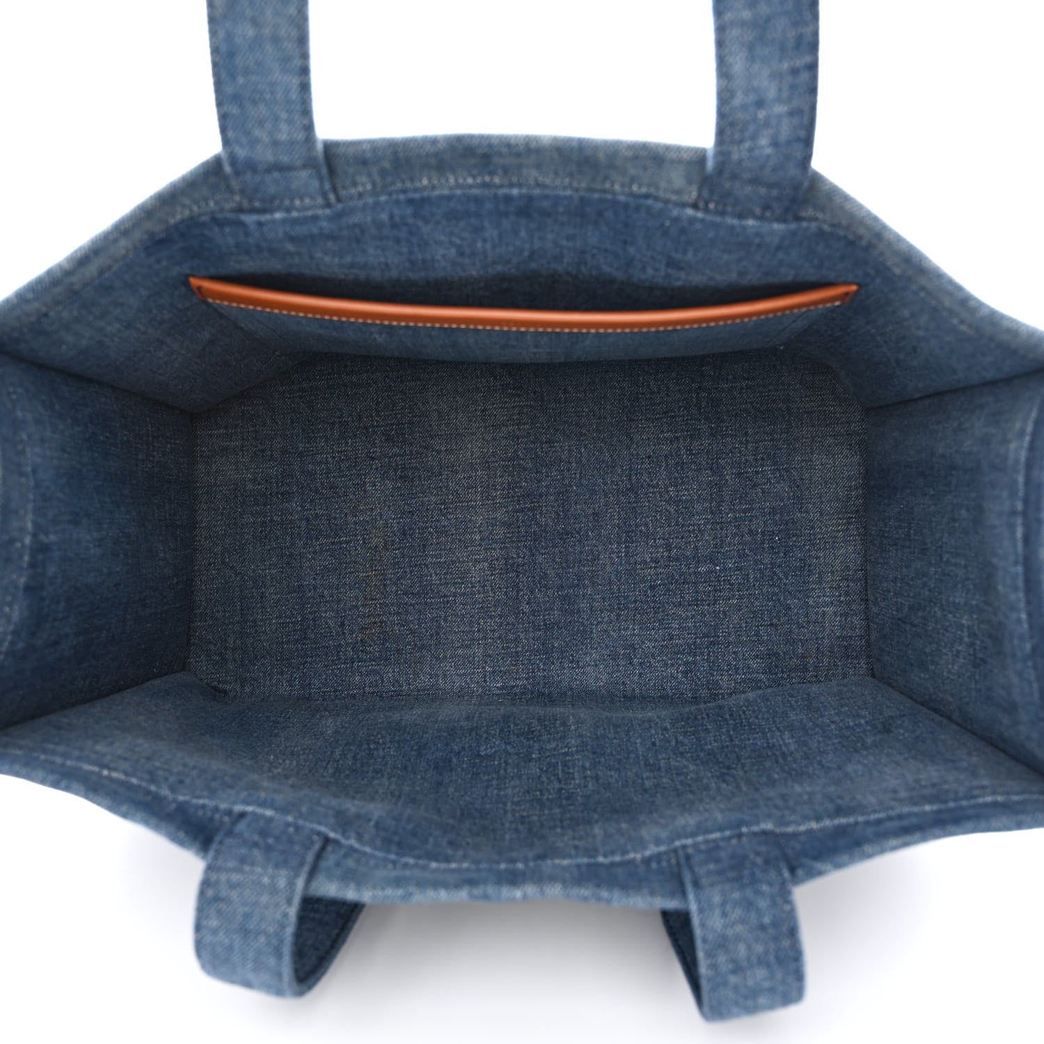Celine Denim Large Thais Cabas Navy Tan 5 of 11
