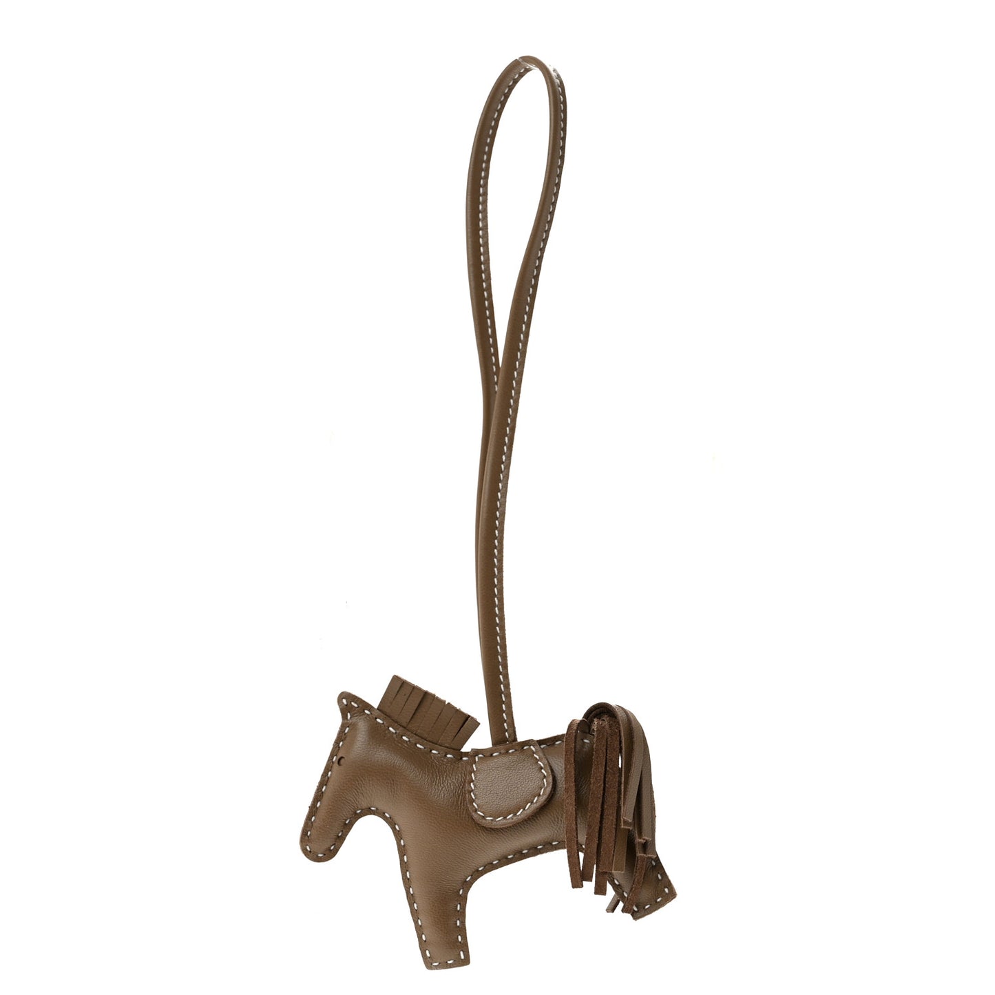 Milo Lambskin Grigri Rodeo Horse Bag Charm PM Etoupe