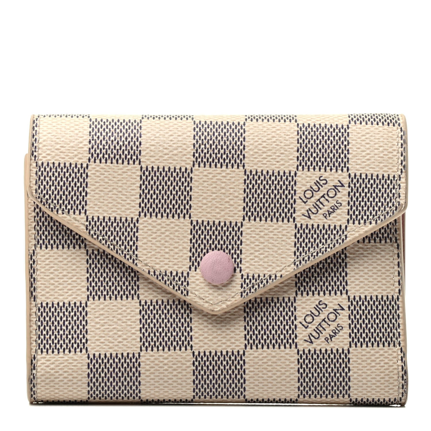Louis Vuitton Damier Azur Victorine Wallet Rose Ballerine 1 of 3