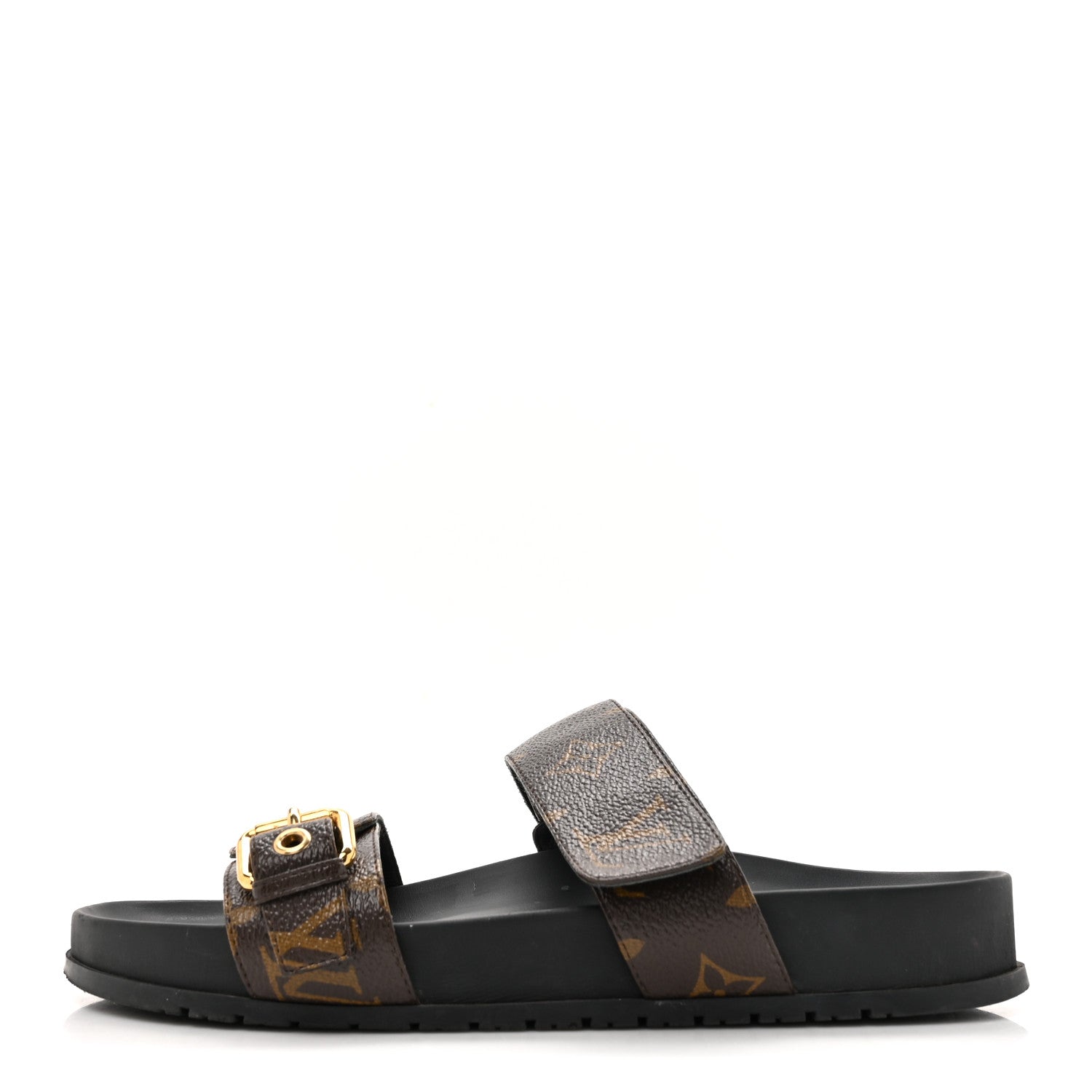 Louis Vuitton Monogram Bom Dia Mule Sandals 38 Black 1 of 14