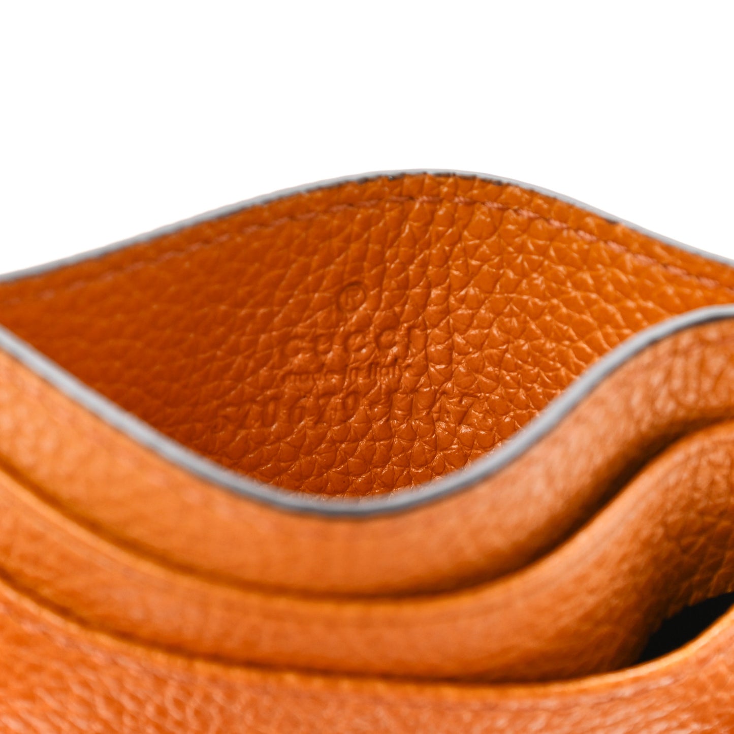 Grainy Calfskin Zumi Card Holder Sun Oil