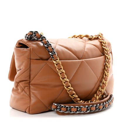 Chanel Lambskin Quilted Large Chanel 19 Flap Brown 3 of 10